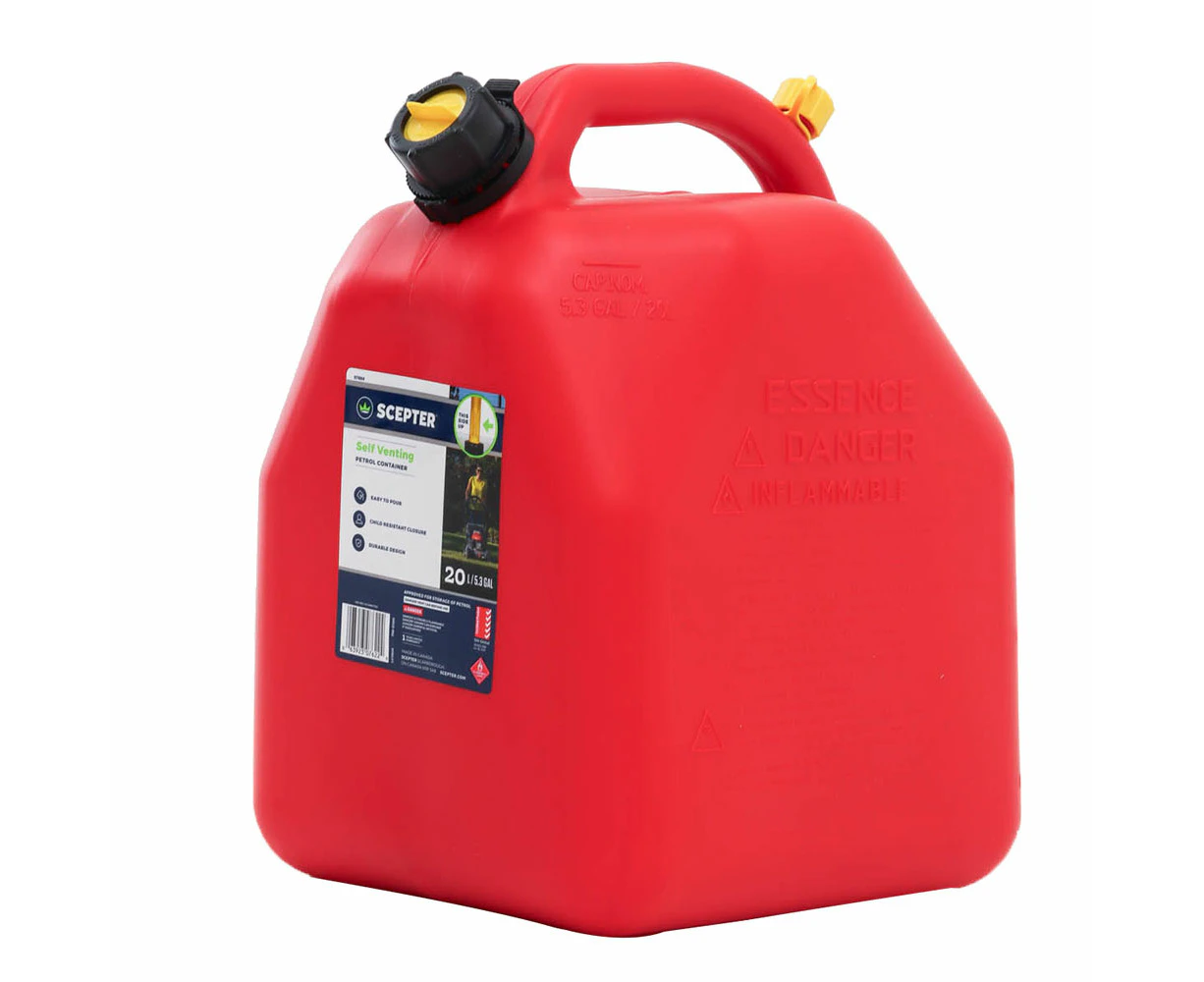 Scepter Red Petrol Can Squat Style 20L