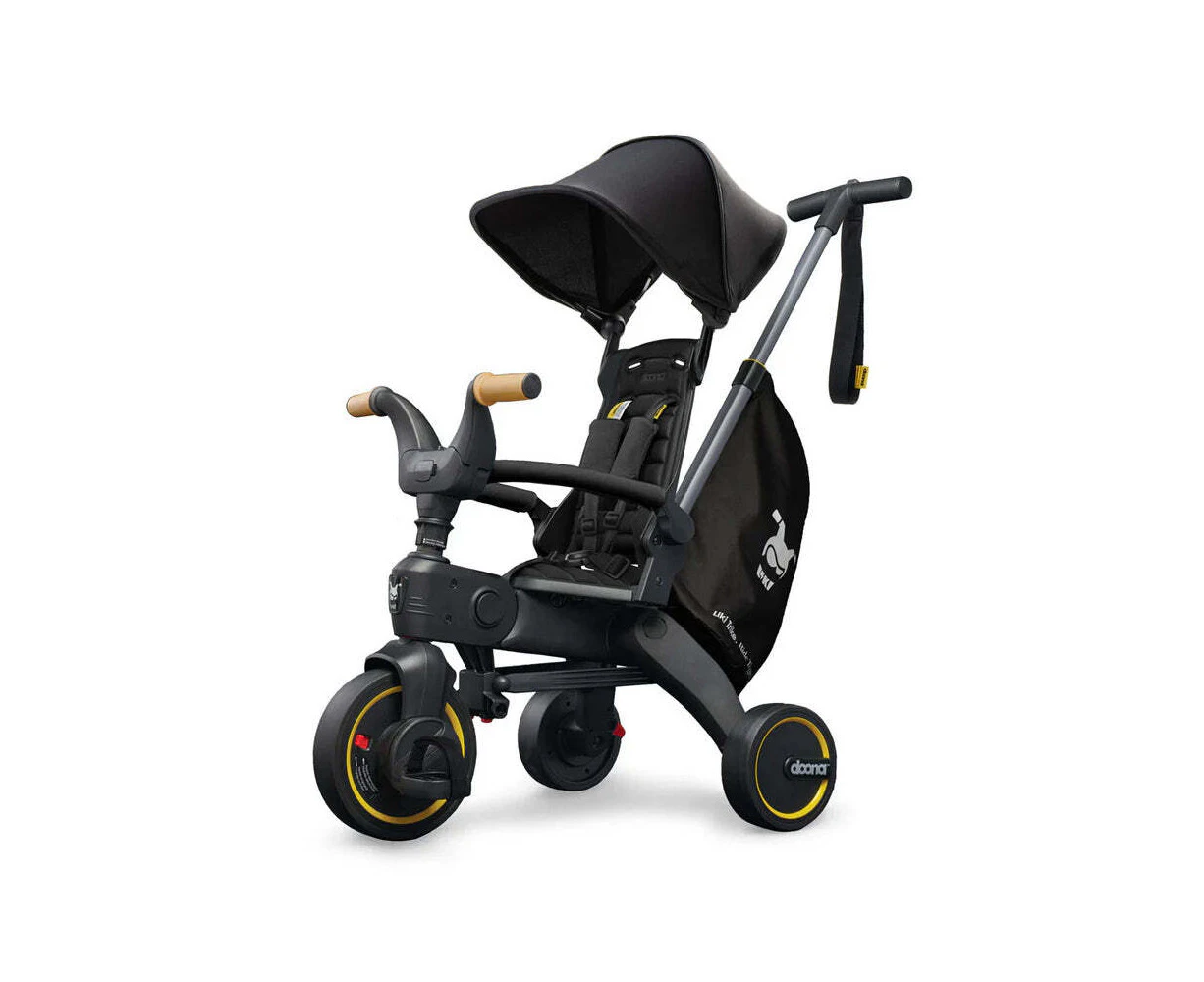 Doona Liki Adjustable Foldable Toddler Trike S5 Ride-On Toy Nitro Black