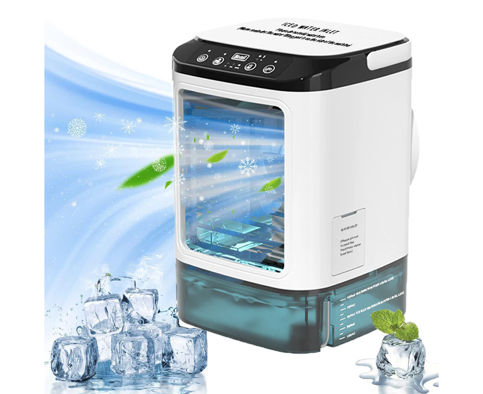 Portable Air Conditioners,Room Coolers For Bedroom, 900Ml Water Tank,With Ice Box,3 In1 Air Coolers For Home Quiet Cooling Mist,7 Led Lights,With Handle Co