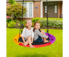 100cm Kids Outdoor Round Swing Saucer Tree Swing Seat Hammock Chair w/Pillow 150kg Bearing Capacity