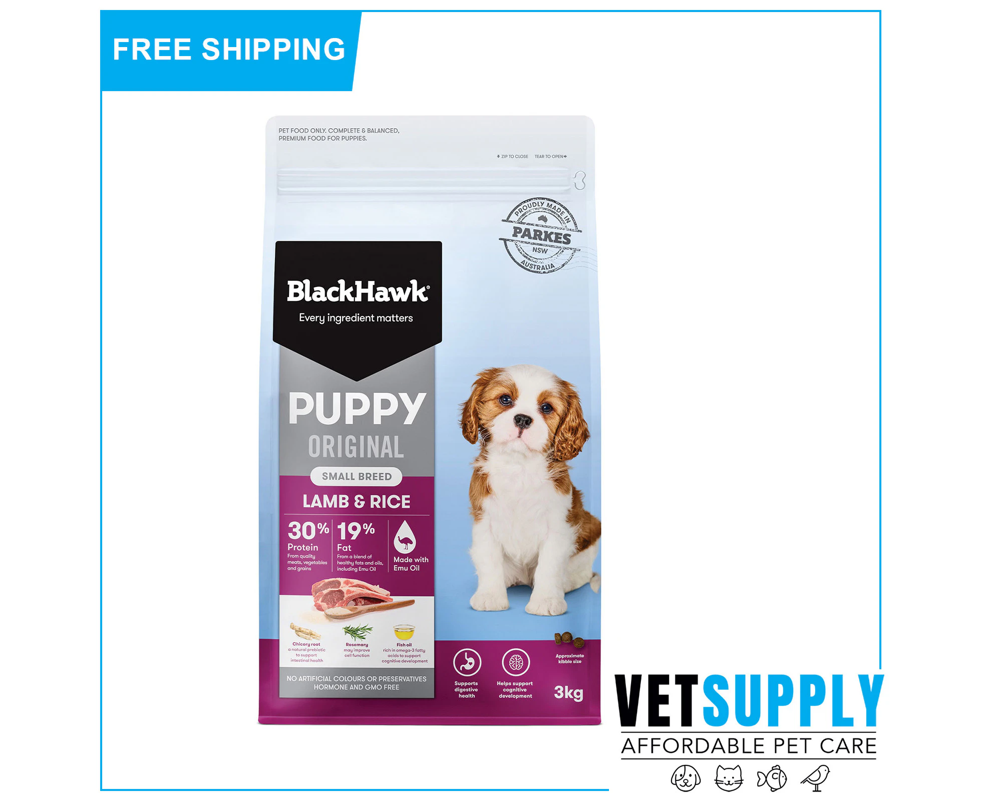 BlackHawk Puppy Small Breed Original Lamb And Rice Dry Dog Food 3 Kg