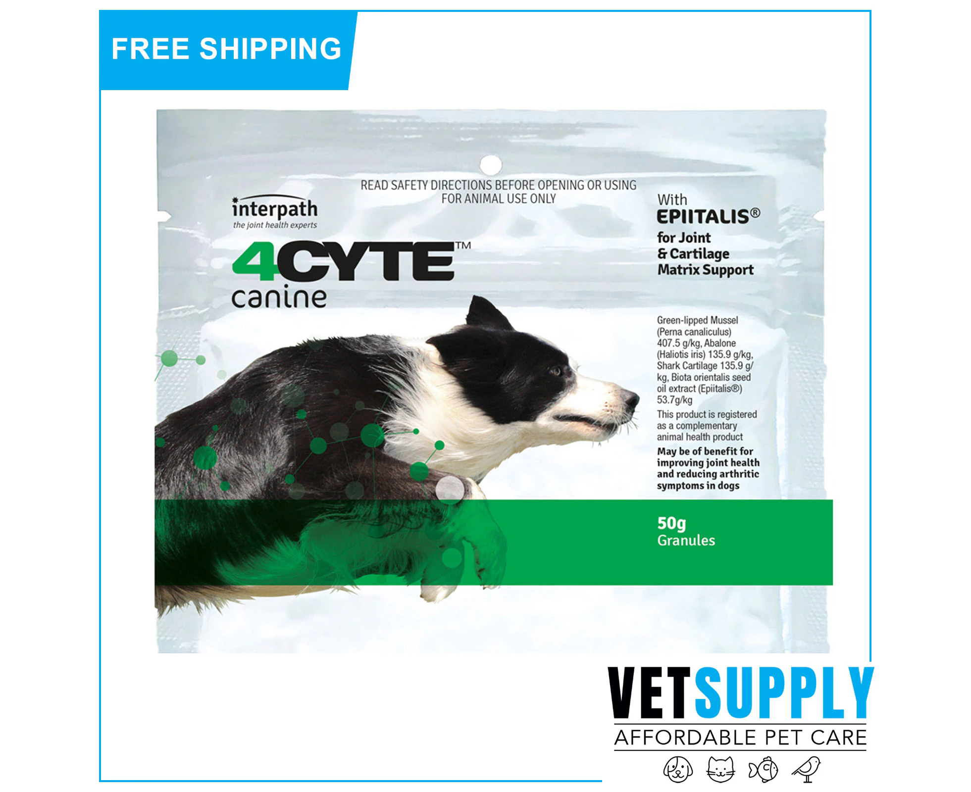 4Cyte Canine Joint Support Supplement Granules For Dogs 50 Gm