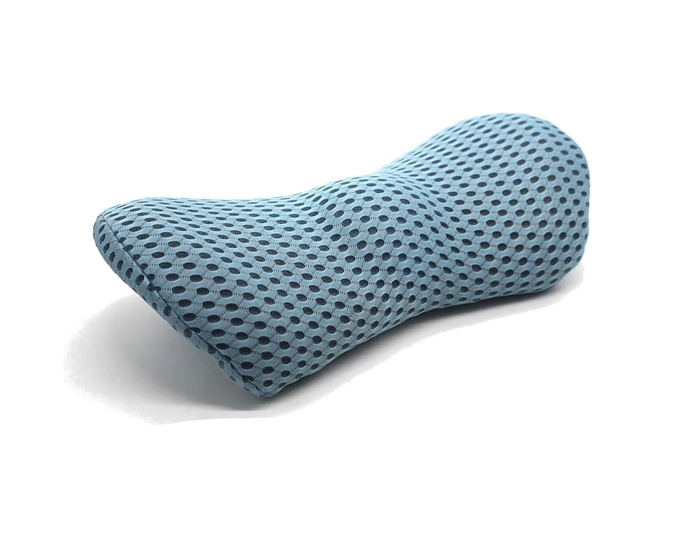 Lumbar Support Pillow Back Cushion For Side Sleepers Pregnancy - Grid blue