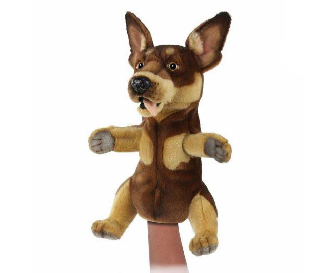 Hansa - Kelpie Puppy Dog Puppet - Realistic Animal Stuffed Plush Toy - 33cm