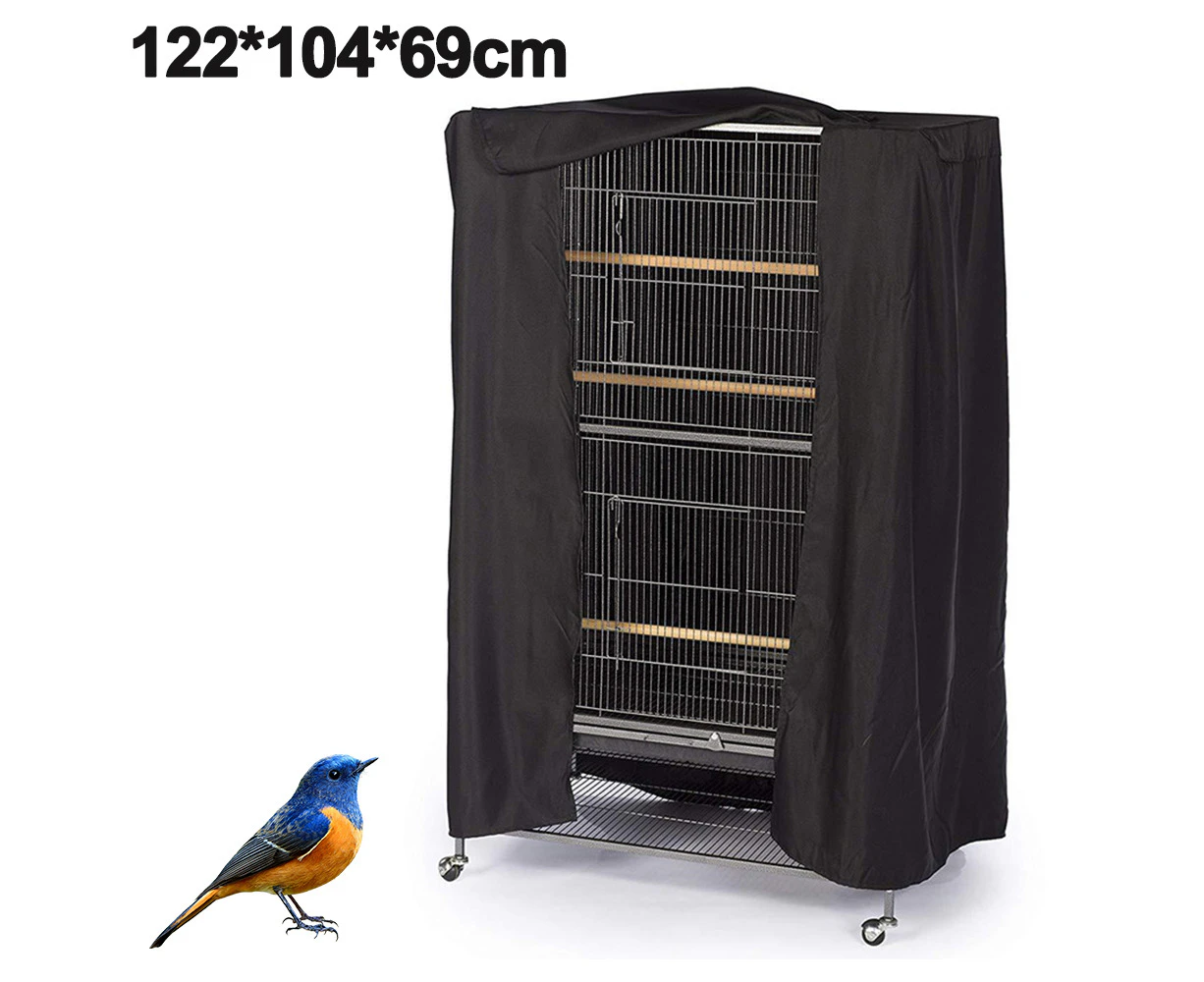 122cm*104cm*69cm Bird Cage Protective Cover-Outer Black Inner Silver，Pet Products Good Night Bird Cage Cover