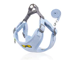 Pet Chest Harness Embroidered Dog Harness Leash-XL-Blue