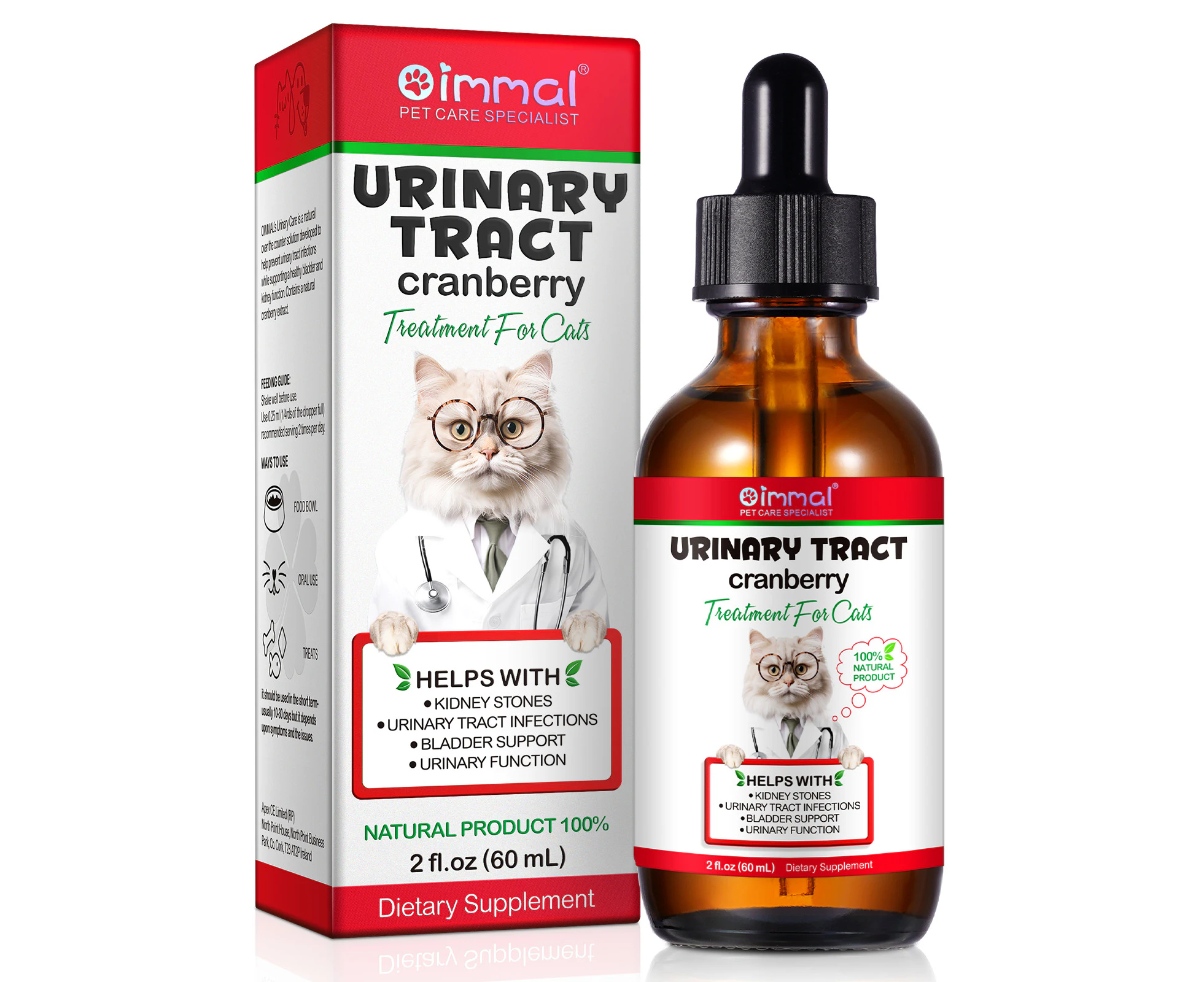 Oimmal Urinary Tract Health Care Support for Cat Liquid Food Supplements Bladder Drops