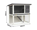 Advwin Rabbit Hutch Chicken Coop 90cm x 45cm x 80cm Large Run Wooden Outdoor Bunny Cage House