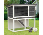 Advwin Rabbit Hutch Chicken Coop 90cm x 45cm x 80cm Large Run Wooden Outdoor Bunny Cage House