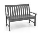 Costway Garden Bench Outdoor Slatted Bench Chair w/Texture Long Lasting Patio Furniture Balcony Backyard Grey