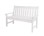 Costway Garden Bench 2-Seater Outdoor Bench Chair Garden Chair Patio Furniture Balcony Backyard White