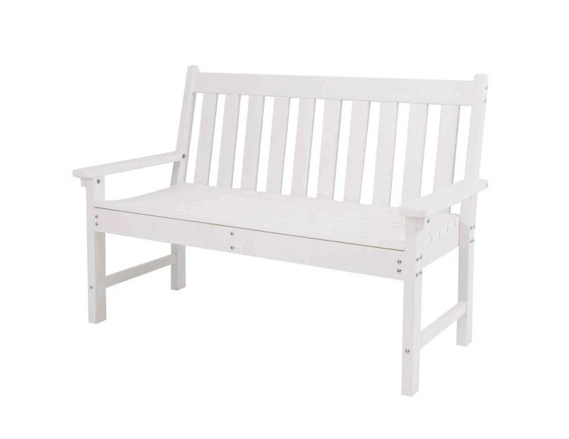 Costway Garden Bench 2-Seater Outdoor Bench Chair Garden Chair Patio Furniture Balcony Backyard White