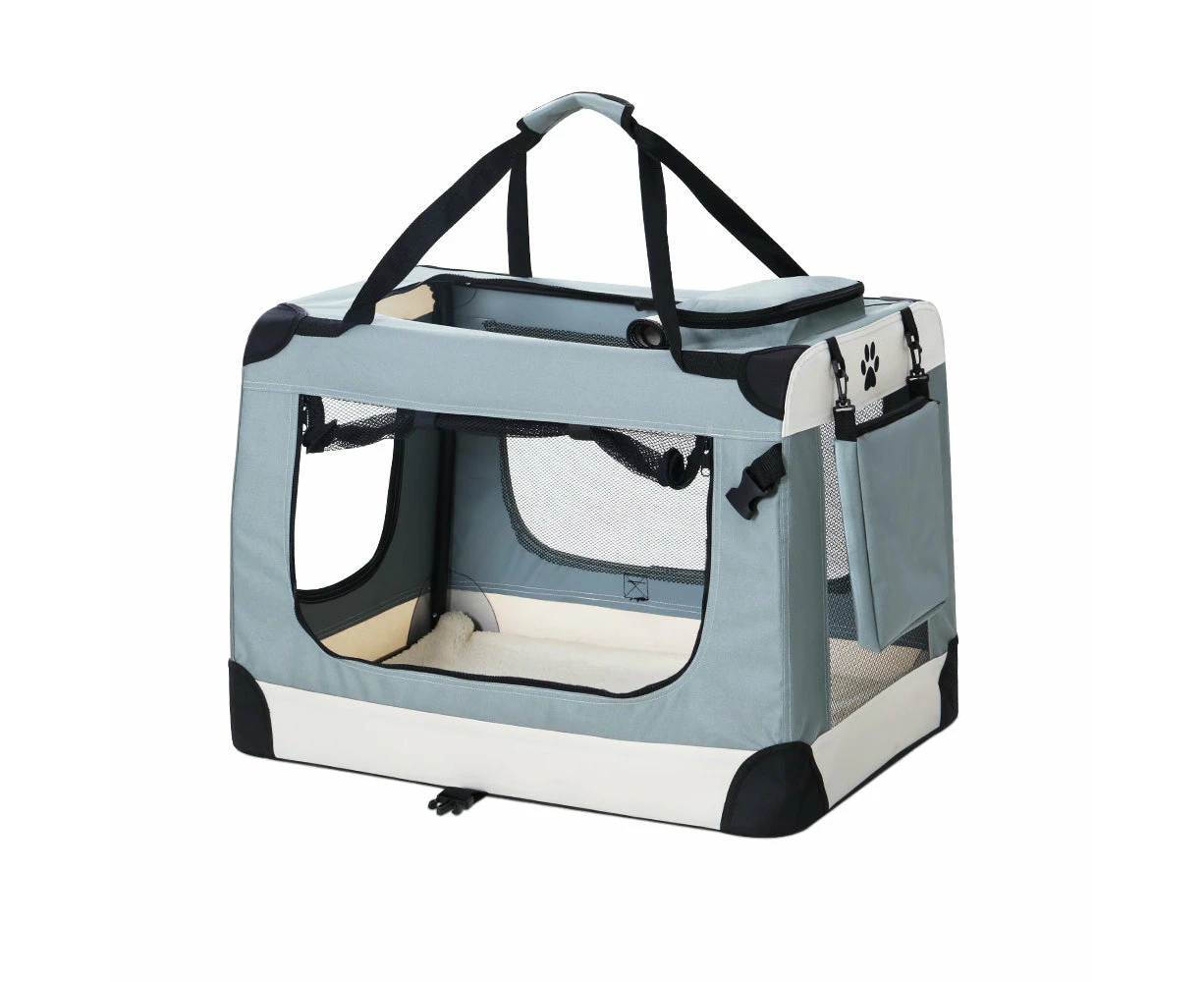 Pet Carrier Dog Cat Travel Portable Cage Kennel Foldable - L