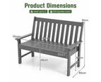 Costway Garden Bench Outdoor Slatted Bench Chair w/Texture Long Lasting Patio Furniture Balcony Backyard Grey