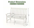 Costway Garden Bench 2-Seater Outdoor Bench Chair Garden Chair Patio Furniture Balcony Backyard White