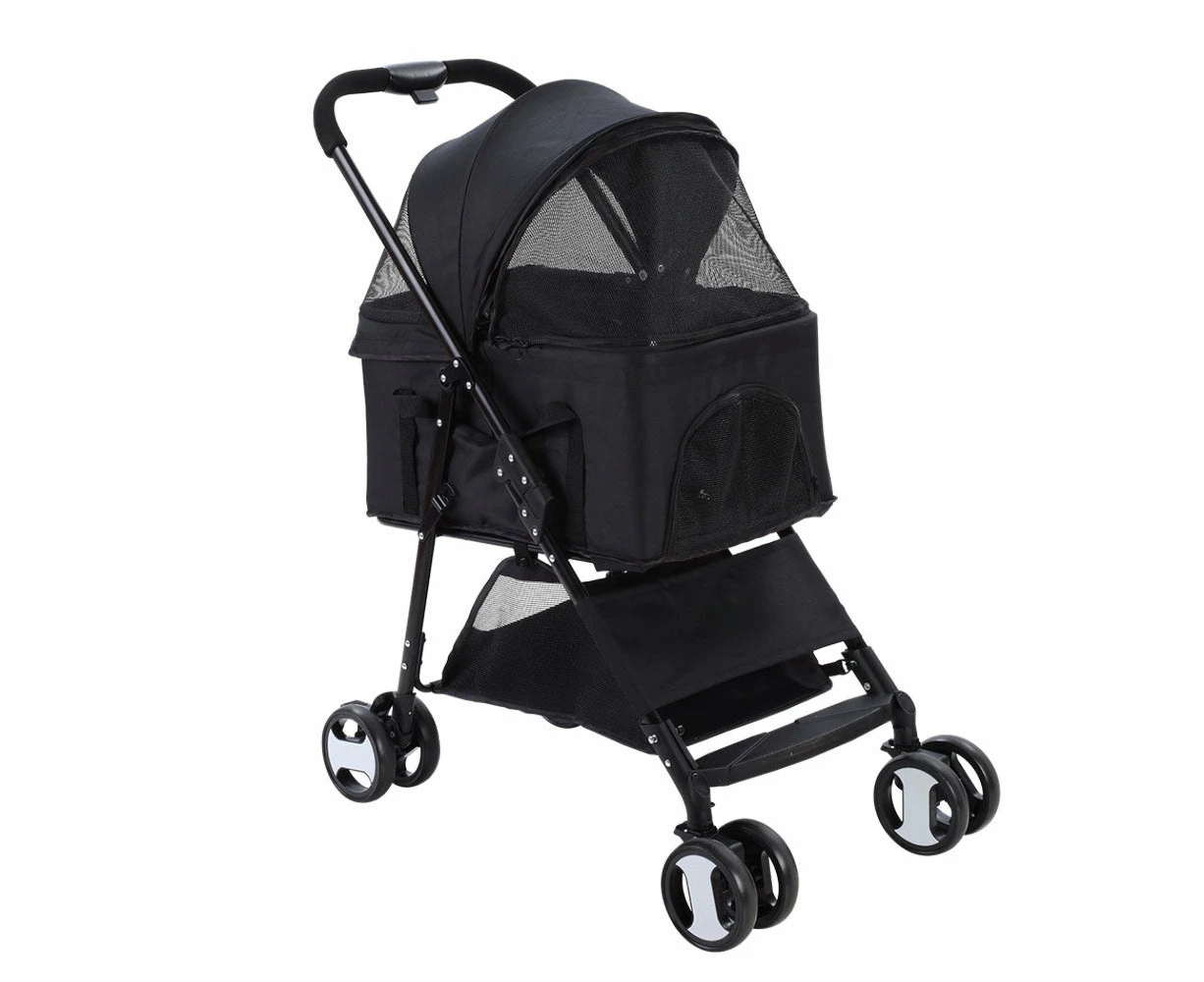 Pet Stroller Dog Carrier Foldable Pram 3 in 1 - Black