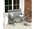 Costway Garden Bench Outdoor Slatted Bench Chair w/Texture Long Lasting Patio Furniture Balcony Backyard Grey