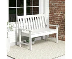 Costway Garden Bench 2-Seater Outdoor Bench Chair Garden Chair Patio Furniture Balcony Backyard White