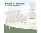 Costway Garden Bench 2-Seater Outdoor Bench Chair Garden Chair Patio Furniture Balcony Backyard White