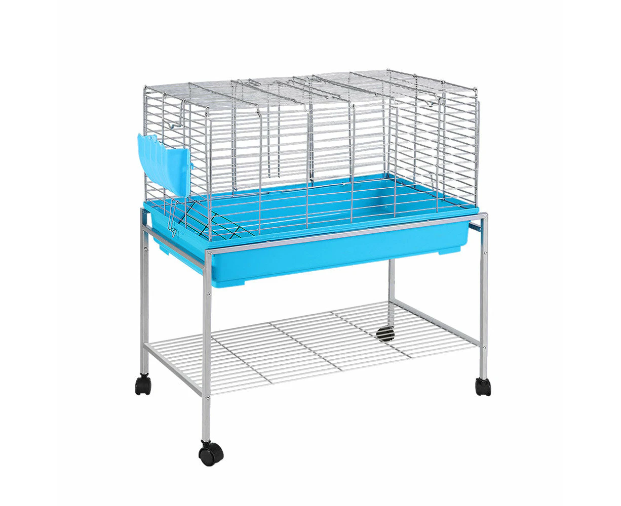 Rabbit Cage Hutch Indoor Hamster Enclosure Carrier - Blue