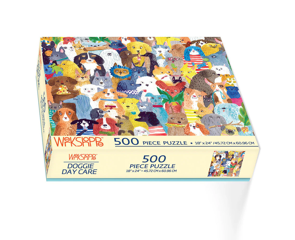 500pc WerkShoppe 45.7x61cm Doggy Day Care Kids Jigsaw Puzzle w/ Inserts 13y+