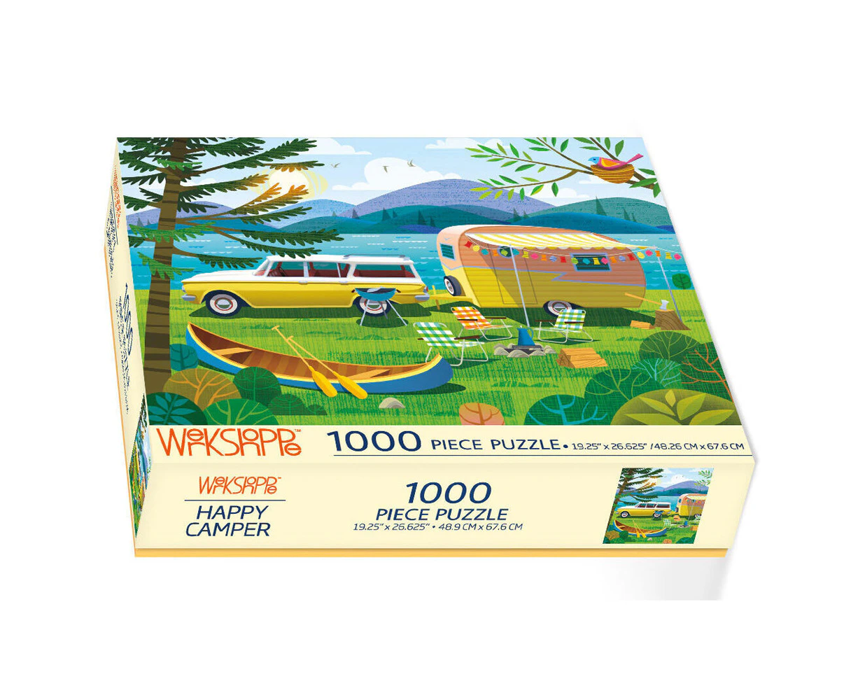 1000pc WerkShoppe 49x67.6cm Happy Camper Kids Jigsaw Puzzle w/ Inserts 13y+