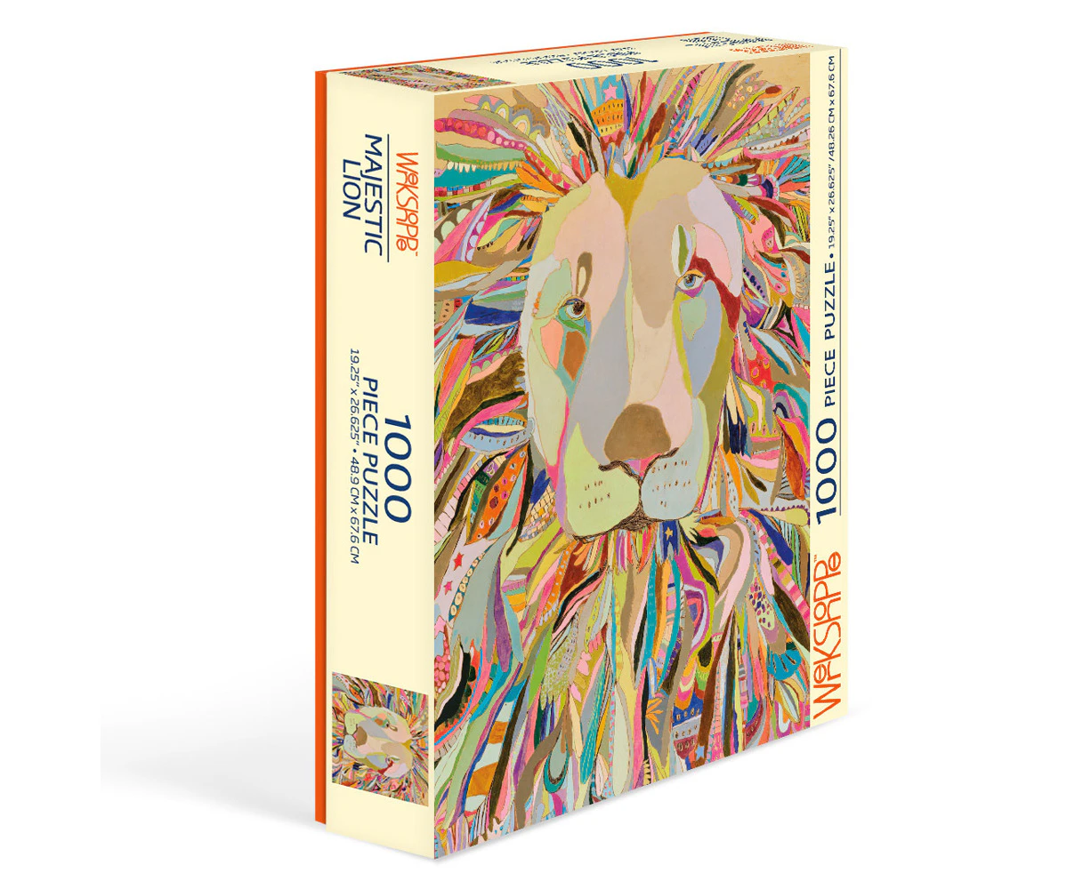 1000pc WerkShoppe 49x67.6cm Majestic Lion Kids Jigsaw Puzzle w/ Inserts 13y+