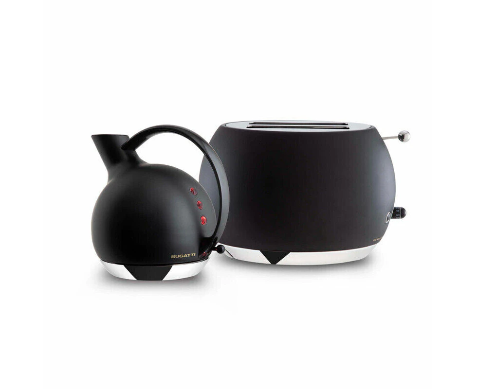 Bugatti Italy Romeo Toaster and Giulietta Kettle Set - Black