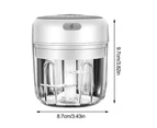 Usb Rechargeable Mini Food Processor Garlic Chopper - White