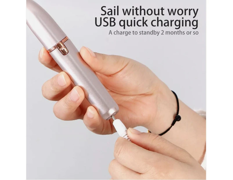 Women Hair Remover Electric Eyebrow Trimmer Pen Shape Epilator USB Rechargeable