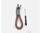 Jeep Car Woven Car Logo Key Holder Pu Leather Keyring Automobile Keychain Pu Leather