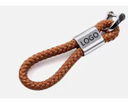 Jeep Car Woven Car Logo Key Holder Pu Leather Keyring Automobile Keychain Pu Leather