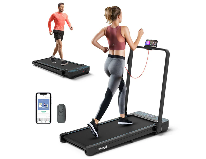 Costway 2-in-1 140 kg Capacity Under Desk Walking Pad Remote/APP Control Treadmill w/LED Display