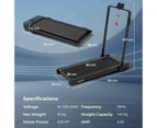 Costway 2-in-1 140 kg Capacity Under Desk Walking Pad Remote/APP Control Treadmill w/LED Display