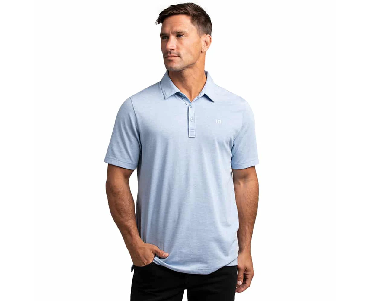 TravisMathew The Zinna Polo Shirt - Heather Light Blue