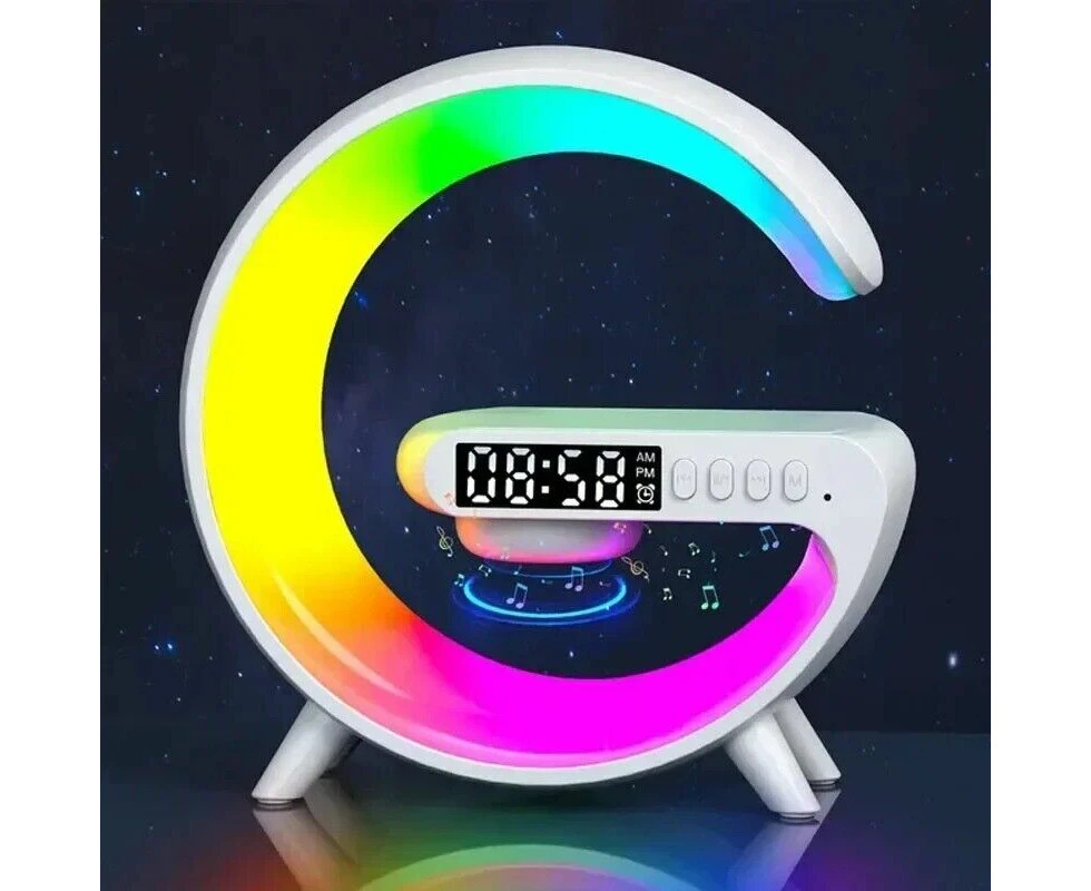 Multifunction Wireless Fast Charger Pad Stand Speaker TF RGB Night Light/alarm