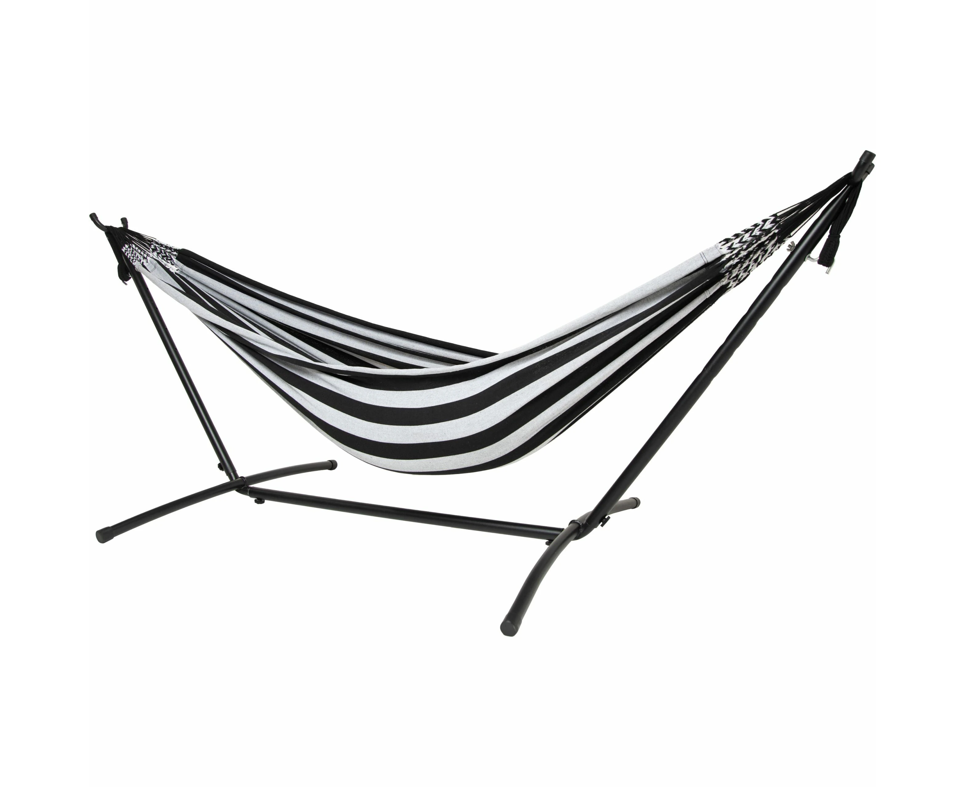 10ft Black Universal Steel Hammock Stand &  Authentic Double Raya Hammock in Binario