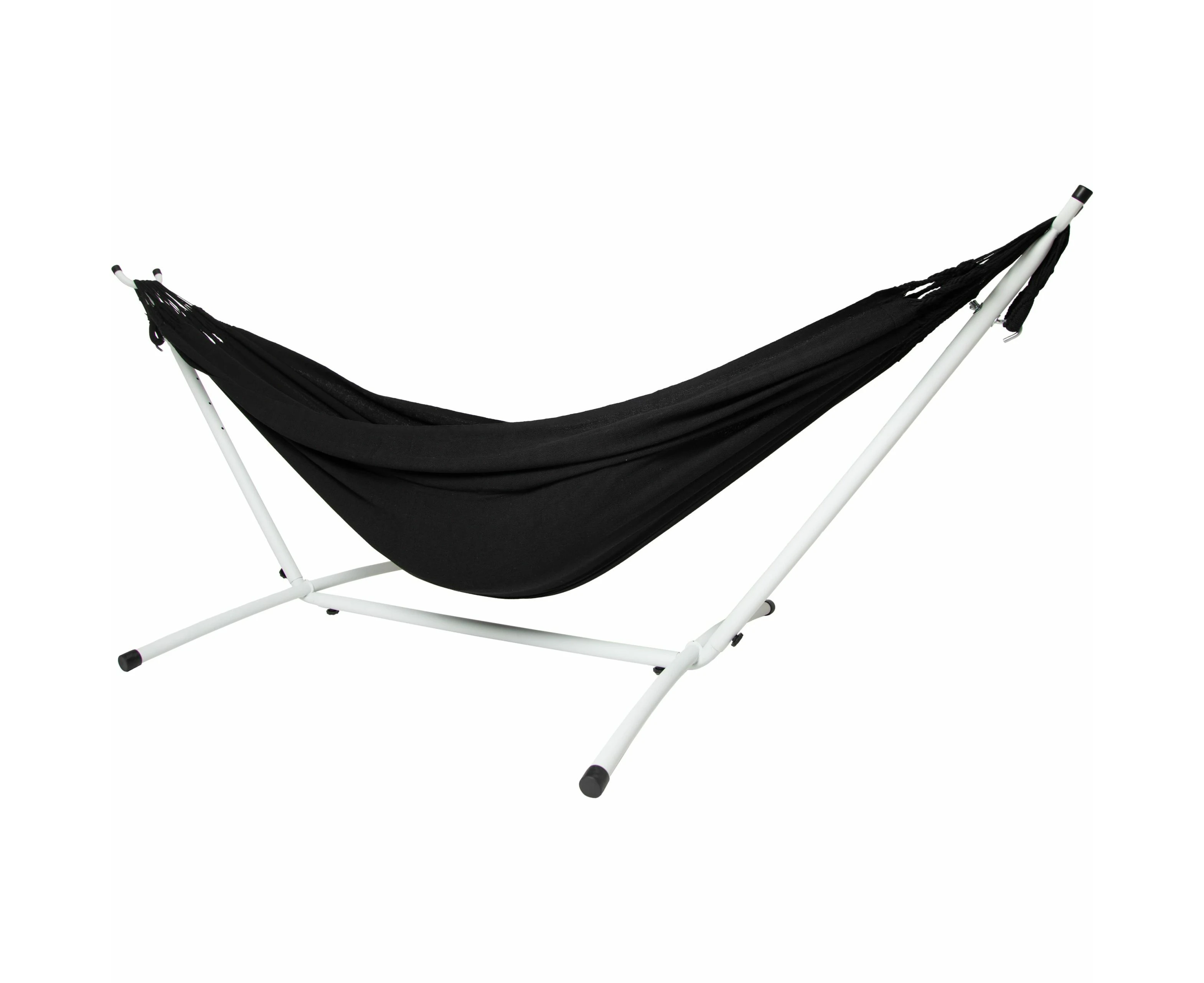 10ft White Universal Steel Hammock Stand & Authentic Double Clasico Hammock in Midnight