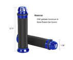 Motorcycle Cnc Aluminum Rubber Handlebar Hand Grips For 7/8" Handle Bar Bike Bicycle Blue