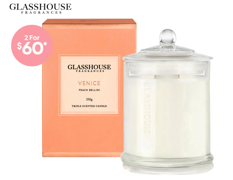 Glasshouse Venice - Peach Bellini 350g Triple Scented Candle