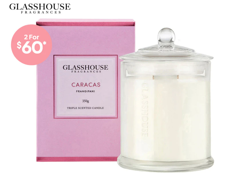 Glasshouse Caracas - Frangipani 350g Triple Scented Candle