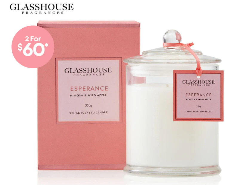 Glasshouse Esperance - Mimosa & Wild Apple 350g Triple Scented Candle