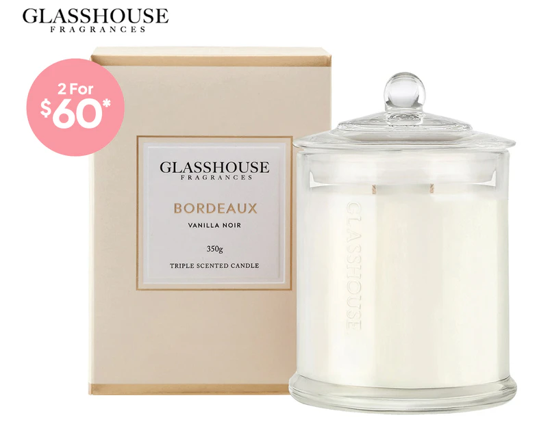 Glasshouse Bordeaux - Vanilla Noir 350g Triple Scented Candle