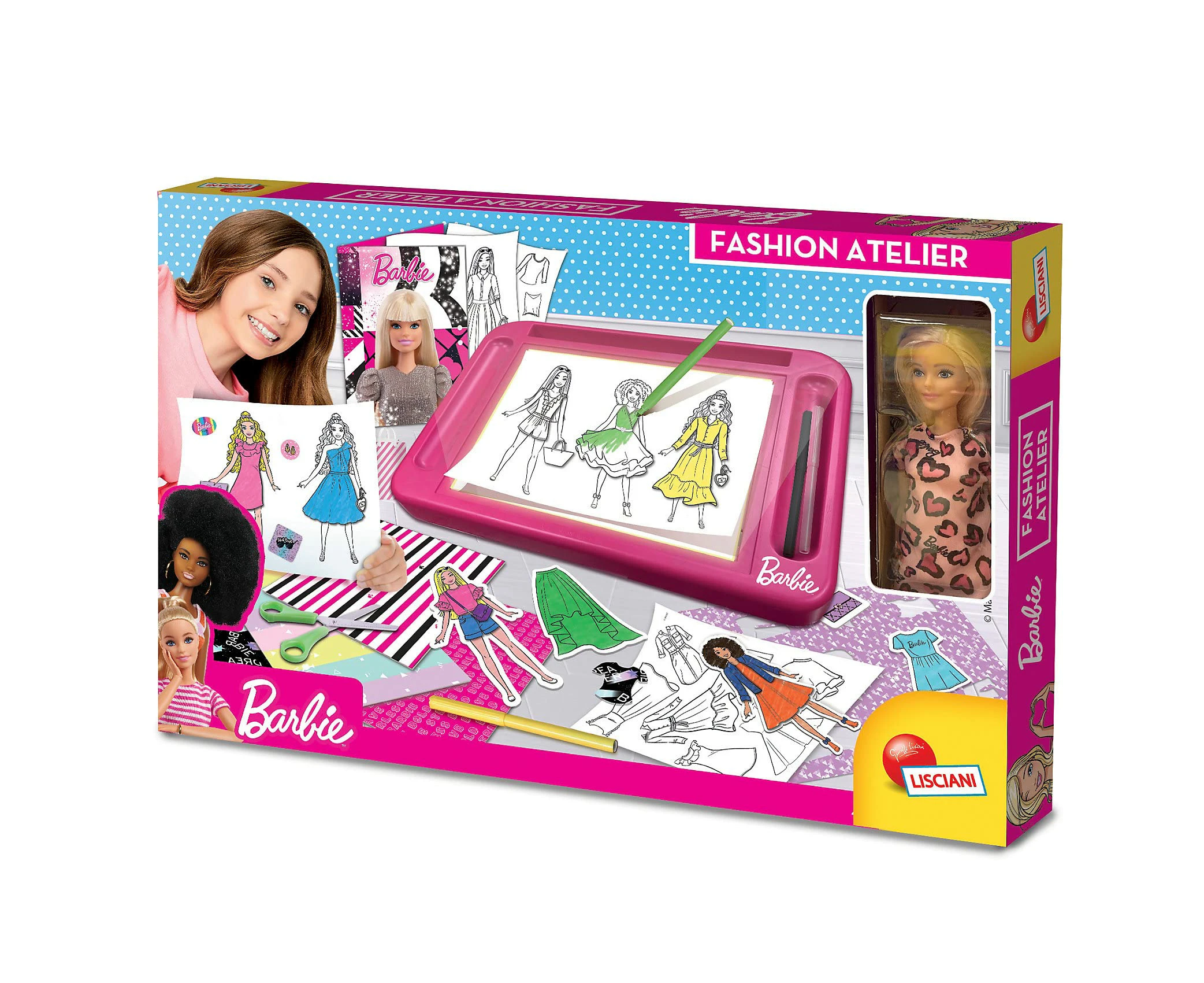 Lisciani Barbie Fashion Workshop With Doll Included - 88645 - Creative Game For Girls Aged 4 Years - Toy for Kids - Perfect Gift for children