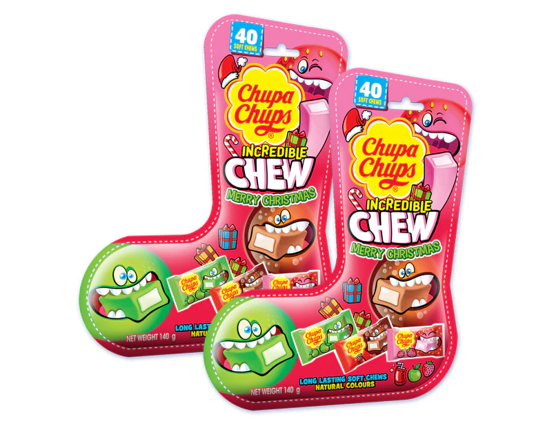 2 x Chupa Chups Incredible Chew Christmas Stocking 140g