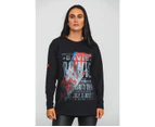 David Bowie Unisex Long Sleeved T-Shirt: Hammersmith Odeon (Arm Print) - Black