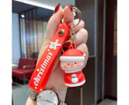 Christmas keychain Crystal Santa Christmas Tree Snowman Bell Kitten keychain Christmas Accessories For Women