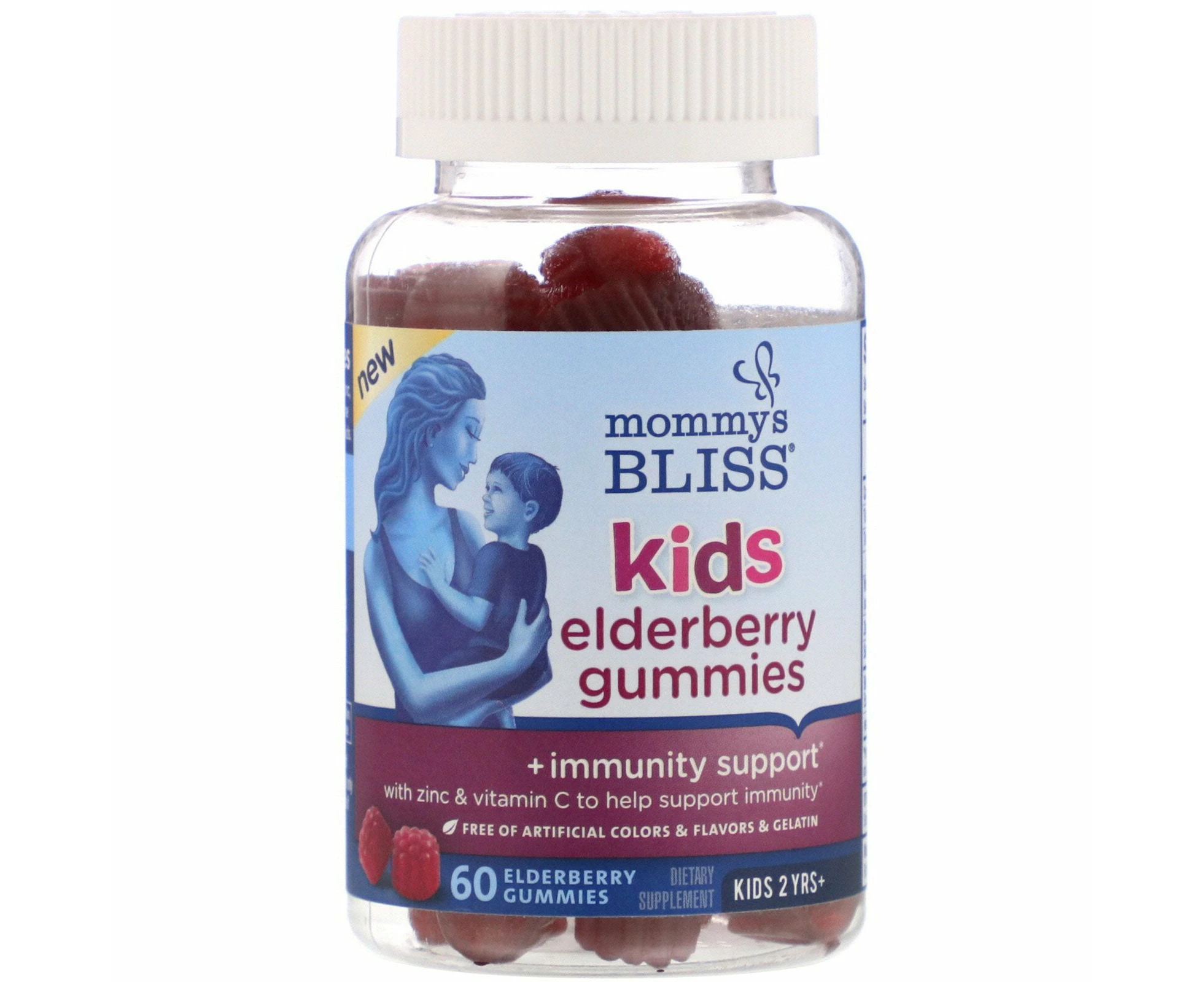 Mommy's Bliss, Kids, Elderberry Gummies + Immunity Support, 60 Gummies