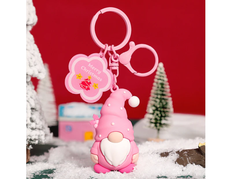 Christmas Keychain Purse Bag Backpack Charm Pendant Keychain Christmas Accessories-Pink