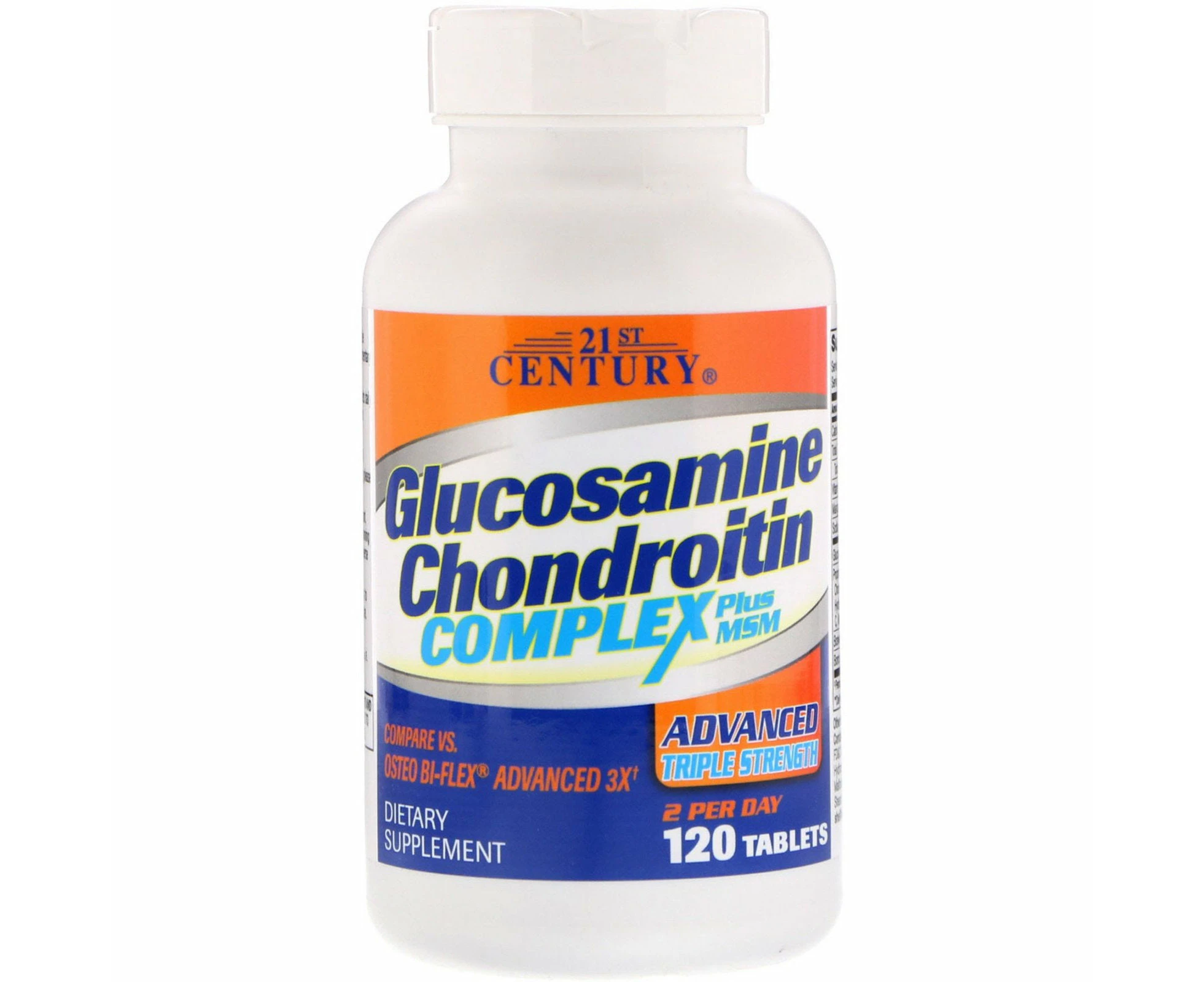 21st Century, Glucosamine Chondroitin Complex Plus MSM, Advanced Triple Strength, 120 Tablets